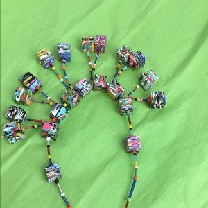 Hand Painted wooden necklace